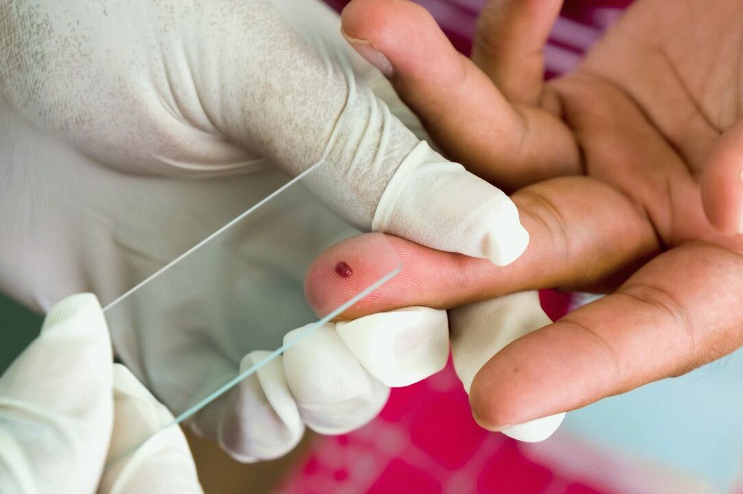 Exame de sangue do dedo
